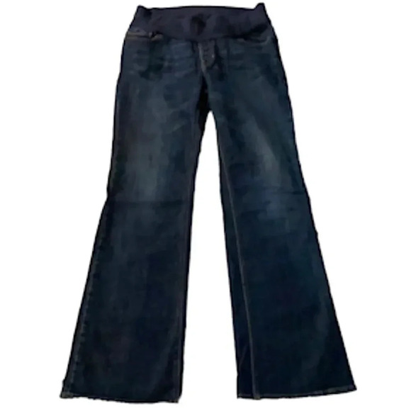 Gap Maternity Stretch Flare Jeans Dark Wash Demi Panel Women’s size 6 maternity - Picture 3 of 10